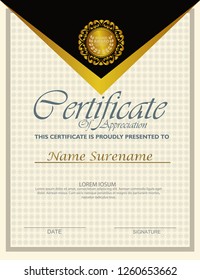 Elegant certificate template vector with luxury and modern pattern background - Vector