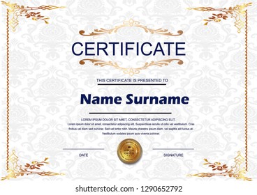 
Elegant certificate template vector with luxury and modern pattern background - Vector 
