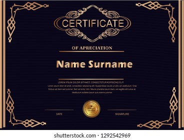 Elegant certificate template vector with luxury and modern pattern background - Vector - Vector - Vector 