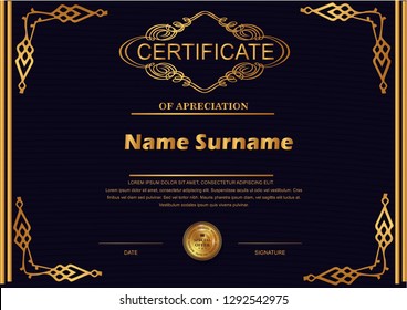 Elegant certificate template vector with luxury and modern pattern background - Vector - Vector - Vector 