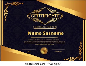 Elegant certificate template vector with luxury and modern pattern background - Vector - Vector - Vector 