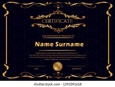 Elegant certificate template vector with luxury and modern pattern background - Vector - Vector - Vector 