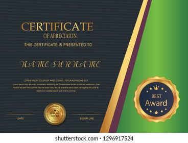 
Elegant certificate template vector with luxury and modern pattern background - Vector
