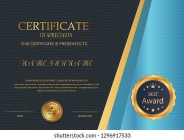 
Elegant certificate template vector with luxury and modern pattern background - Vector 