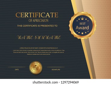 Elegant certificate template vector with luxury and modern pattern background - Vector - Vector 