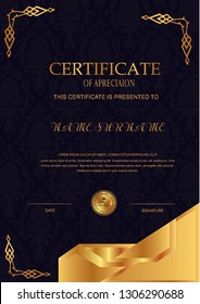 Elegant certificate template vector with luxury and modern pattern background - Vector - Vector - Vector 