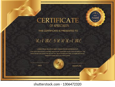 Elegant certificate template vector with luxury and modern pattern background - Vector - Vector - Vector 