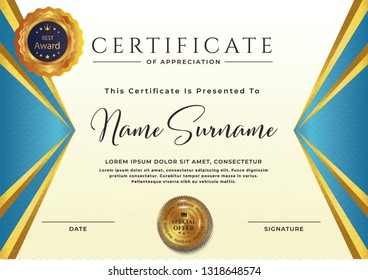 Elegant certificate template vector with luxury and modern pattern background - Vector - Vector 