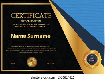 Elegant certificate template vector with luxury and modern pattern background - Vector - Vector 