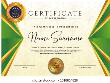 Elegant certificate template vector with luxury and modern pattern background - Vector - Vector 