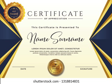 Elegant certificate template vector with luxury and modern pattern background - Vector - Vector 