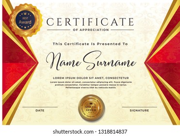 Elegant certificate template vector with luxury and modern pattern background - Vector - Vector 