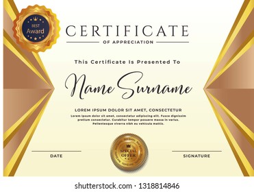 Elegant certificate template vector with luxury and modern pattern background - Vector - Vector 