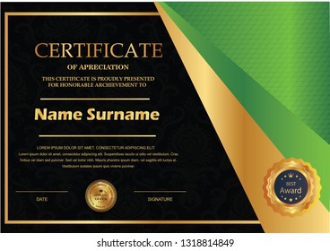 Elegant certificate template vector with luxury and modern pattern background - Vector - Vector 