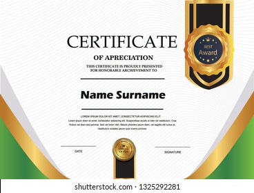 Elegant certificate template vector with luxury and modern pattern background - Vector 