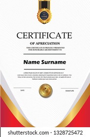 Elegant certificate template vector with luxury and modern pattern background - Vector 