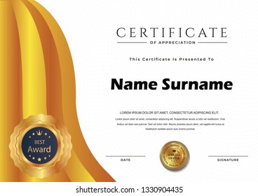 Elegant certificate template vector with luxury and modern pattern background - Vector 
