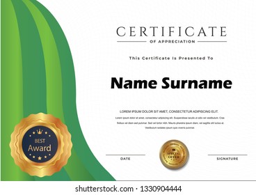 Elegant certificate template vector with luxury and modern pattern background - Vector 