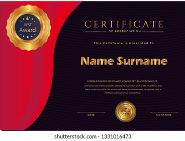 Elegant certificate template vector with luxury and modern pattern background - Vector - Vector 