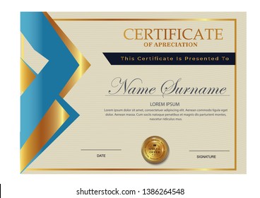 Elegant certificate template vector with luxury and modern pattern background - Vector - Vector 