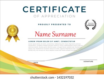 Elegant certificate template vector with luxury and modern pattern background - Vector