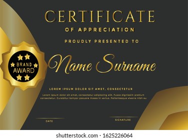 Elegant certificate template vector with luxury and modern pattern background - Vector
