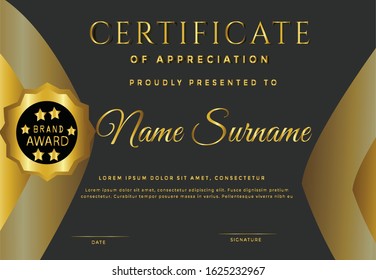 Elegant certificate template vector with luxury and modern pattern background - Vector