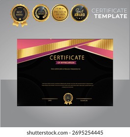 Elegant certificate template vector with luxury and modern pattern background - Vector 