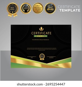 Elegante modelo de certificado vetor com luxo e moderno padrão de fundo - Vetor 