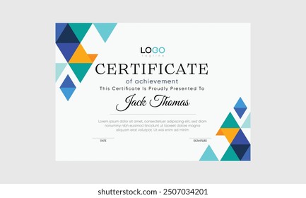 elegant certificate vector. abstract geometric certificate vector template