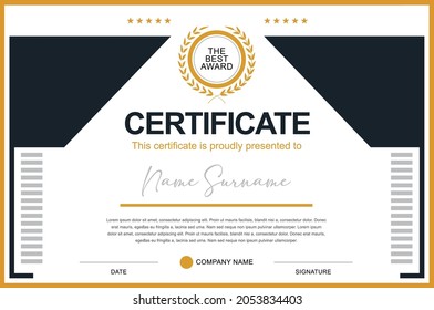 Elegant certificate, vector illustration template with clean and modern presentation