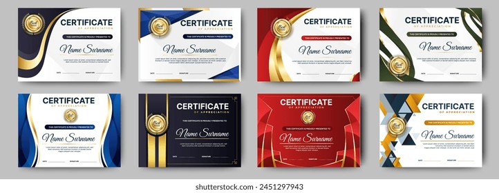 Elegant Certificates template with Badge and Border. vector