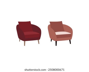 Elegante Stuhldarstellung. Gemütliches Sofa-Design. Einladender Komfort. Stilvoller Couch-Vektor. Royal Lounge. Luxuriöse Wohnzimmermöbel. Schlankes Sitzkonzept. Moderner Sessel. Anspruchsvolle Inneneinrichtung.