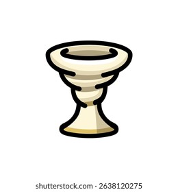 Elegant chalice symbolizes offering ceremony on white backdrop