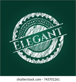 Elegant chalk emblem written on a blackboard