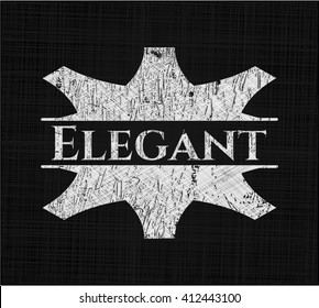 Elegant chalkboard emblem on black board
