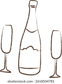 Elegant Champagne Celebration with Two Glasses