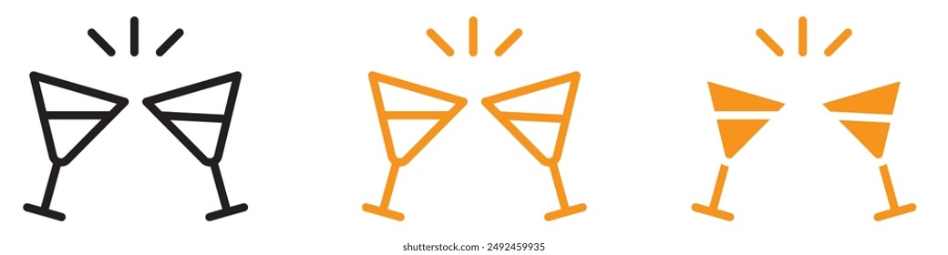 Elegante icono de brindis de champán para celebraciones, ocasiones especiales y planificación de eventos de lujo