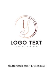Elegant and charming feels letter type Y  logo template, Vector logo for business and company identity 