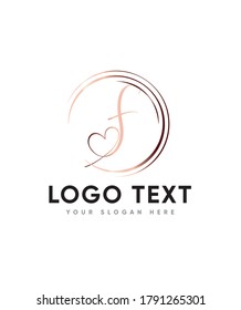 Elegant and charming feels letter type F  logo template, Vector logo for business and company identity 