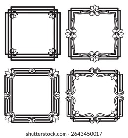 Elegant and Charming Vintage Decorative Floral Frames Vector Set Packs

