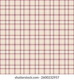 Elegant check pattern fabric, classic tartan plaid background. Down seamless textile vector texture in light and red colors palette.