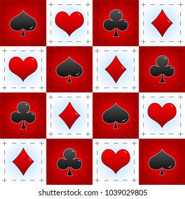 An elegant checkered poker pattern. Perfect to use in Lolita clothes or Alice in Wonderland themes as much as classical poker products.