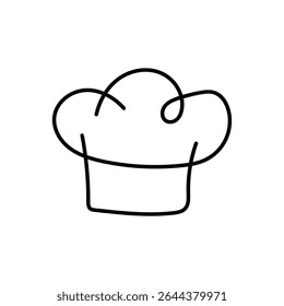 Elegant Chef Hat Line Art Drawing for Restaurant Menu Design or Culinary Branding