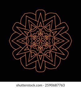 Elegant chef mandala design featuring intricate details inspired by cooking and food branding. Perfect for restaurant decor, culinary industry, catering businesses, 