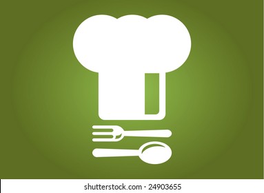 Elegant Chef's Hat - with spoon and fork