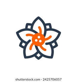 Elegant Cherry Blossom Flower in Spring Vector Icon Illustration