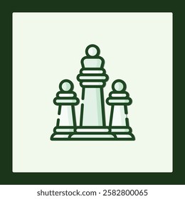 Elegant Chess Piece Icon Set: Strategic Game Symbol