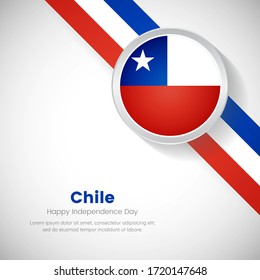 Elegant Chile national flag on circle. Independence day of Chile country with classic background