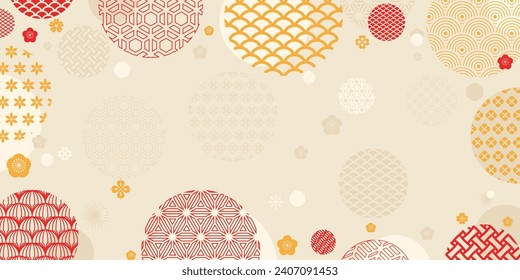 Elegant Chinese background with flat ornament. vector illustration